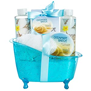 winter gift body lotion bubble bath set gift basket present for women bath bombs puff shower gel